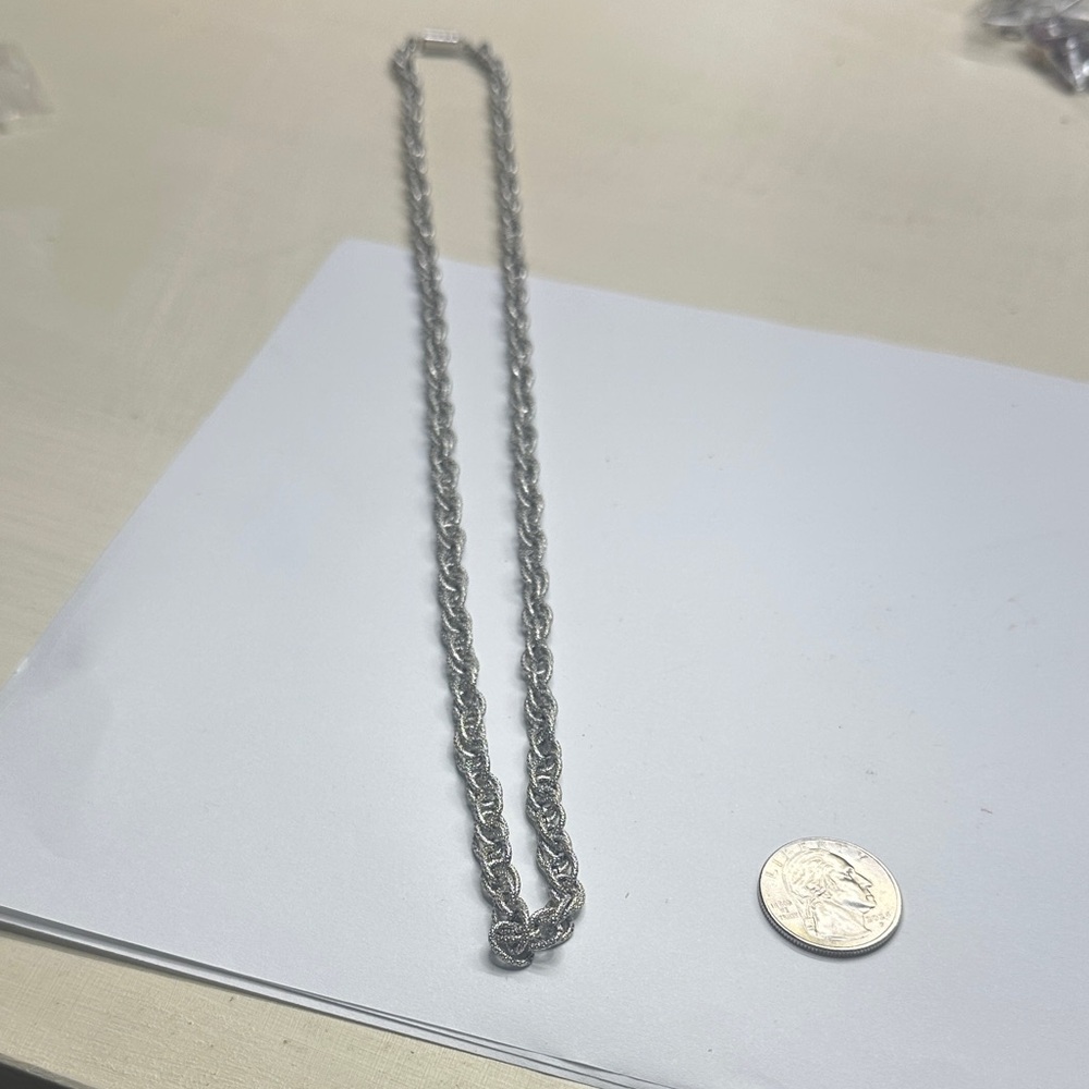 Silver Rope Chain Necklace